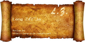Leng Zója névjegykártya